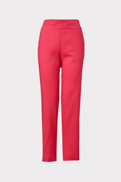 Shop Milly Marcia Satin Pants In Watermelon