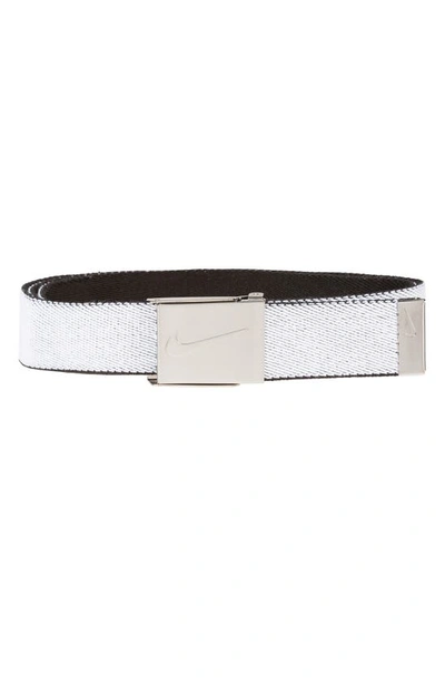 Shop Nike Reversible Web Belt In Whiteblack