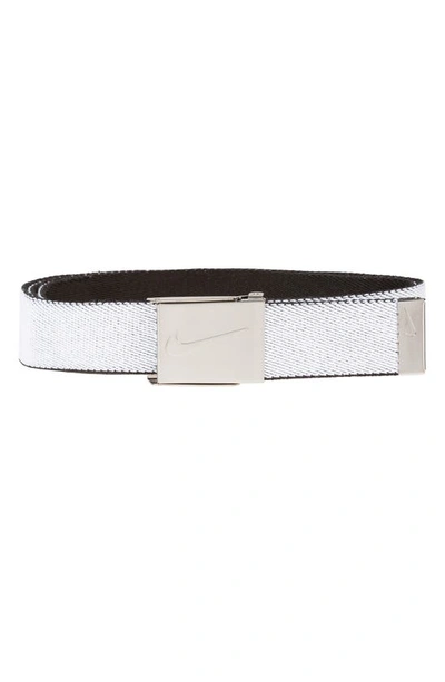 Nike Reversible Web Belt In Whiteblack