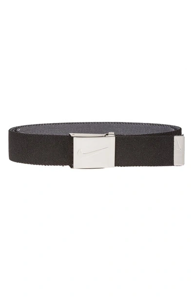 Shop Nike Reversible Web Belt In Black Grey