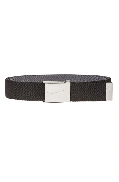 Nike Reversible Web Belt In Black Grey