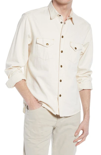 Shop Billy Reid Organic Cotton Denim Button-up Shirt In Natural