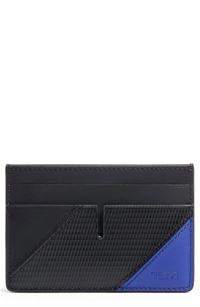 Shop Tumi Nassau Leather Money Clip Card Case In Blue Pieced