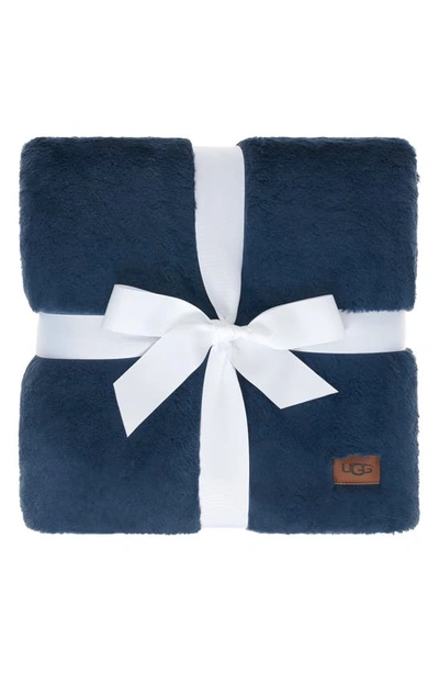 Shop Ugg Euphoria Throw Blanket In Indigo