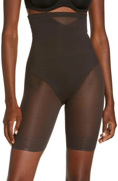 Shop Miraclesuitr Sexy Sheer High Waist Shaping Thigh Slimmer Shorts In Black