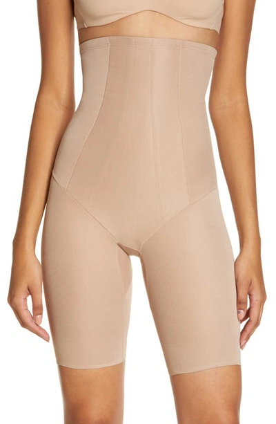 Shop Miraclesuitr Shape With An Edge® High Waist Thigh Slimmer Shorts In Stucco