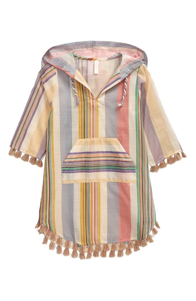 Shop Zimmermann Kids' Stripe Tassel Trim Cover-up Dress In Multi Stripe