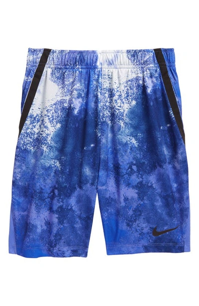 Shop Nike Dri-fit Kids' Athletic Shorts In Sapphire/ Sapphire