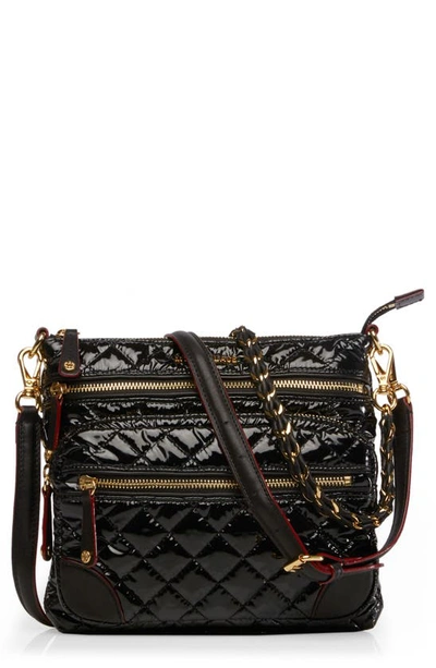 Shop Mz Wallace M Z Wallace Downtown Crosby Crossbody Bag In Black Laquer