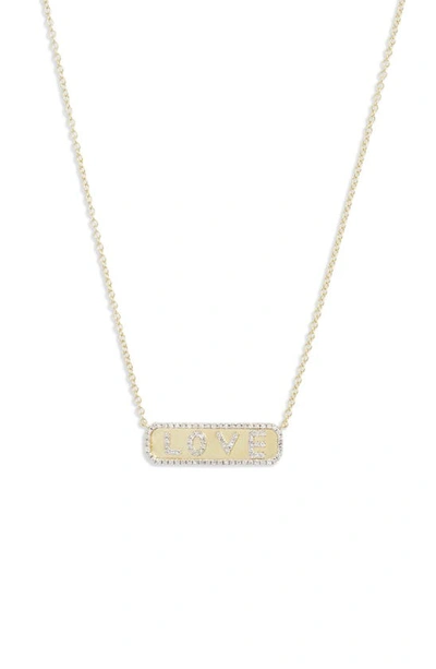 Meira T Diamond Love Pendant Necklace In Yellow Gold/ Diamond