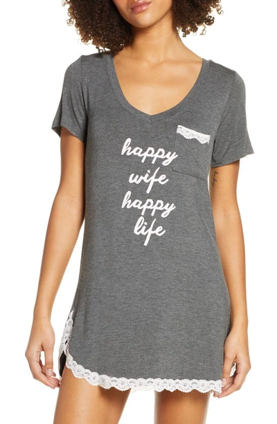 Shop Honeydew Intimates All American Sleep Shirt In Charcoal Heather