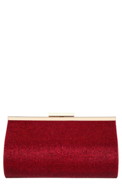 Shop Nina Crystal Frame Clutch In Siam Red