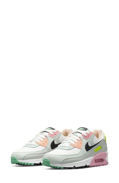 Shop Nike Air Max 90 Sneaker In White/ Black/ Volt/ Green Glow
