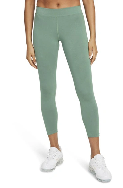 Shop Nike Sportswear Essential 7/8 Leggings In Dutch Green/ White