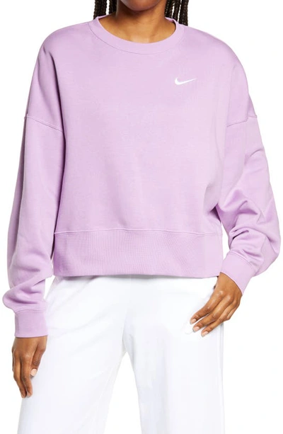 Shop Nike Sportswear Crewneck Sweatshirt In Violet Shock/ White