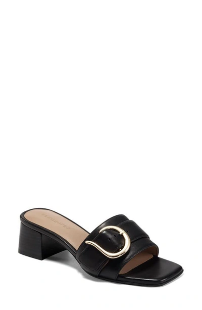 Shop Aerosoles Evvie Slide Sandal In Black Leather