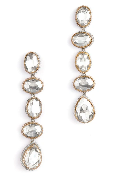 Shop Deepa Gurnani Tyra Drop Earrings In Silver