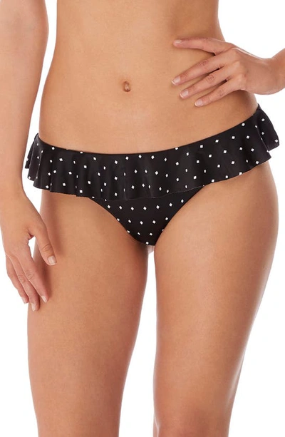 Shop Freya Jewel Cove Italini Frill Bikini Bottoms In Black