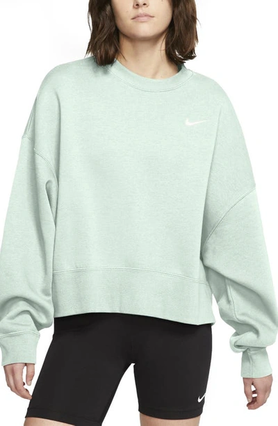 Shop Nike Sportswear Crewneck Sweatshirt In Barely Green/ White