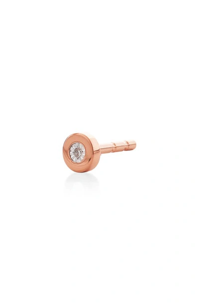 Shop Monica Vinader Linear Diamond Stud Earring In Rose Gold