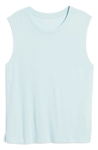 Shop Alo Yoga The Triumph Sleeveless T-shirt In Chalk Blue