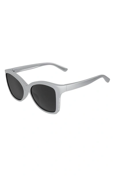 Shop Balenciaga 58mm Butterfly Sunglasses In Silver/ Grey