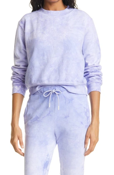 Shop Cotton Citizen Milan Tie Dye Crop Sweatshirt In Lilac Crystal