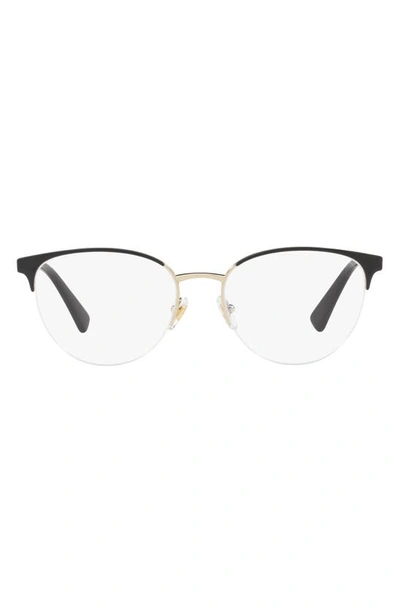 Shop Versace 52mm Cat Eye Optical Glasses In Black Gold
