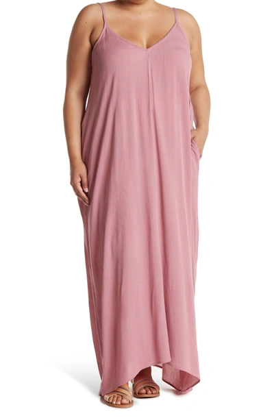 Shop Love Stitch Gauze Maxi Dress In Smokey Orchid