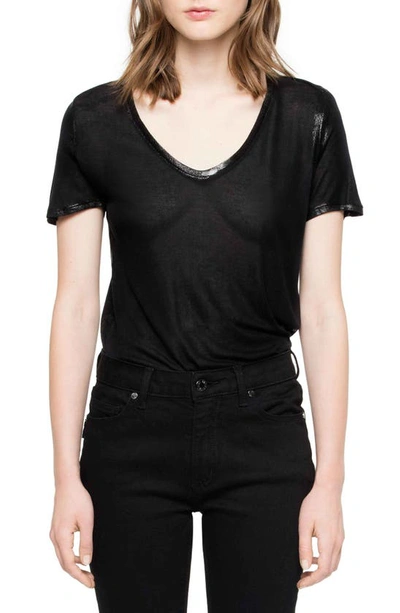 Shop Zadig & Voltaire 'tino' Foil Accent Tee In Black