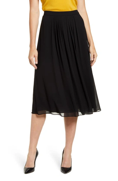 Shop Anne Klein Pleated A-line Skirt In Anne Black