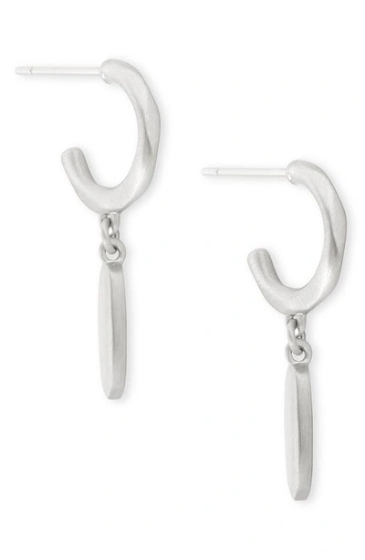 Shop Kendra Scott Fern Drop Huggie Hoop Earrings In Silver