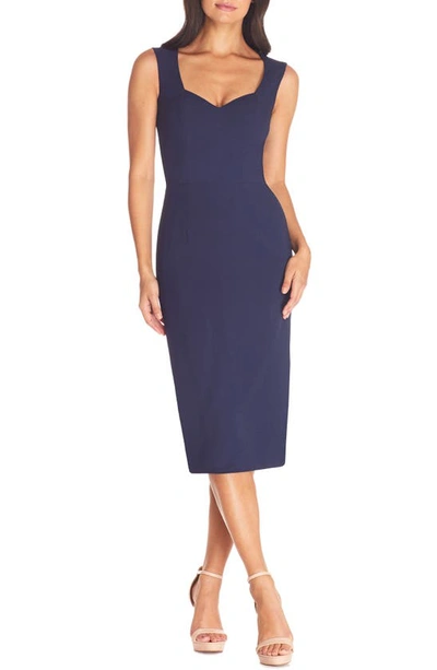 Shop Dress The Population Elle Sheath In Midnight Blue