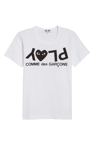 Shop Comme Des Garçons Play Logo Graphic Tee In White