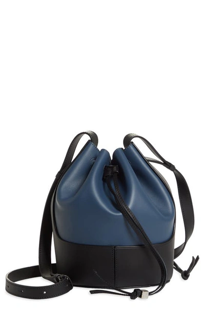 Shop Loewe Small Balloon Leather Bucket Bag In Indigo Dye/black