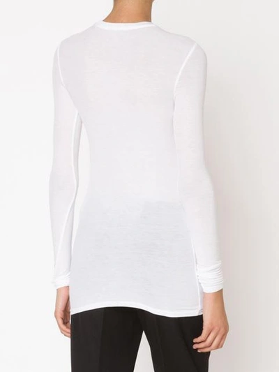 Shop Gucci Modal Rib Long Sleeve Crew In White