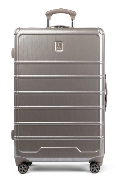 Shop Travelpro Rollmaster™ Lite 28" Expandable Large Checked Hardside Spinner Luggage In Champagne