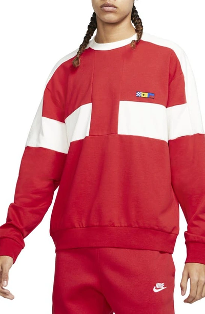 Nike Sportswear Reissue Fairlead Oversize Crewneck Sweatshirt In University  Red/sail/midnight Navy | ModeSens