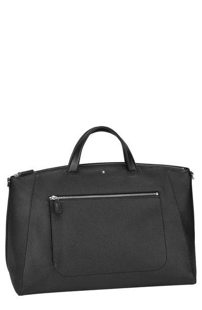 Shop Montblanc Meisterstuck Soft Grain Leather Duffle Bag In Black