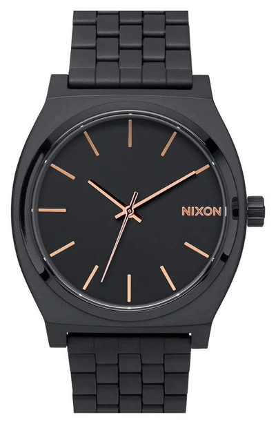 Shop Nixon 'the Time Teller' Bracelet Watch, 37mm In Black