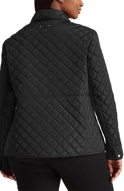 Shop Lauren Ralph Lauren Diamond Quilted Jacket In Black