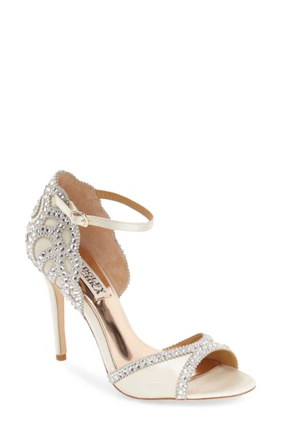 Shop Badgley Mischka Roxy Sandal In Ivory Satin