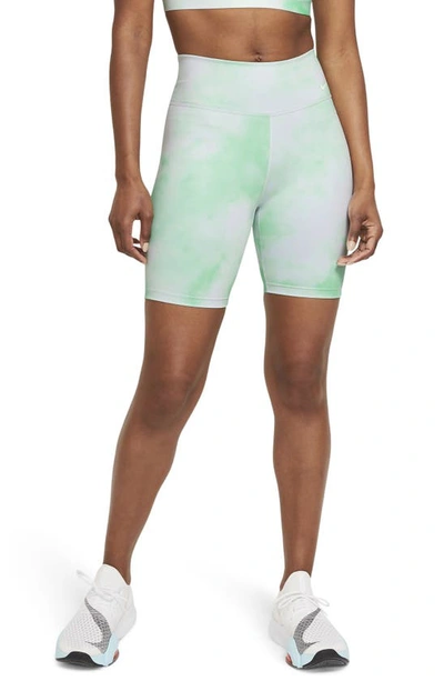 Shop Nike One Icon Clash Bike Shorts In Green Glow/ White