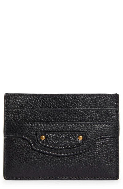 Shop Balenciaga Neo Classic City Leather Card Case In Black