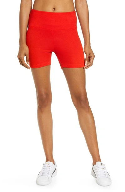 Shop Year Of Ours Rib Sleep Shorts In Red