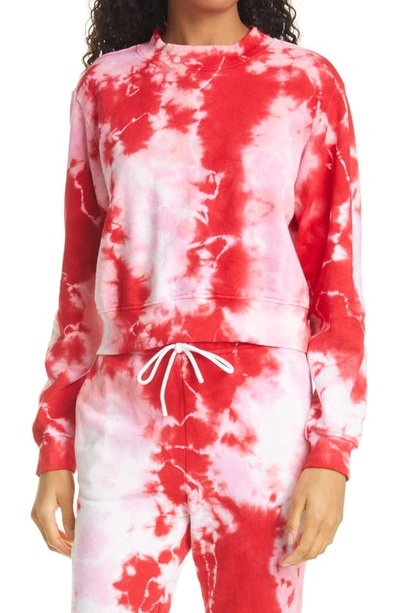 Shop Cotton Citizen Milan Tie Dye Crop Sweatshirt In Rouge Haze