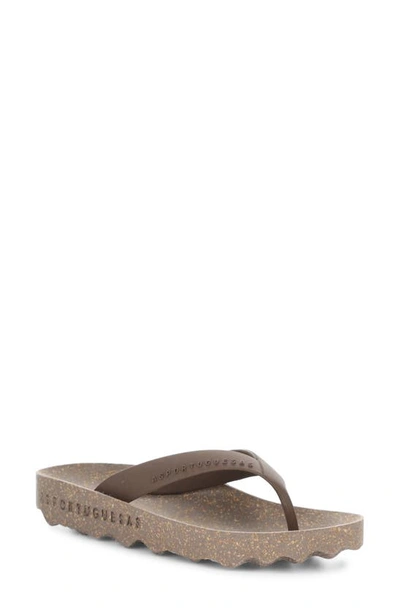 Shop Asportuguesas By Fly London Feel Flip Flop In Brown Rubber