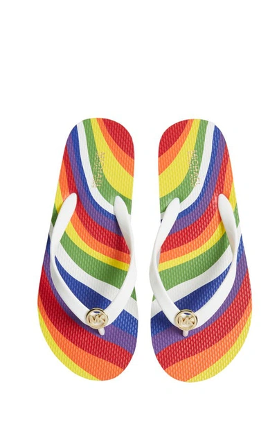 Shop Michael Michael Kors Flip Flop In Rainbow