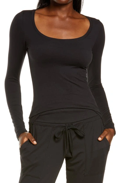 Shop Felina Velvety Soft Scoop Neck Top In Black