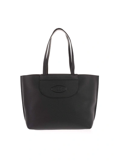 Shop Tod's Medium Shopper Bag In Black